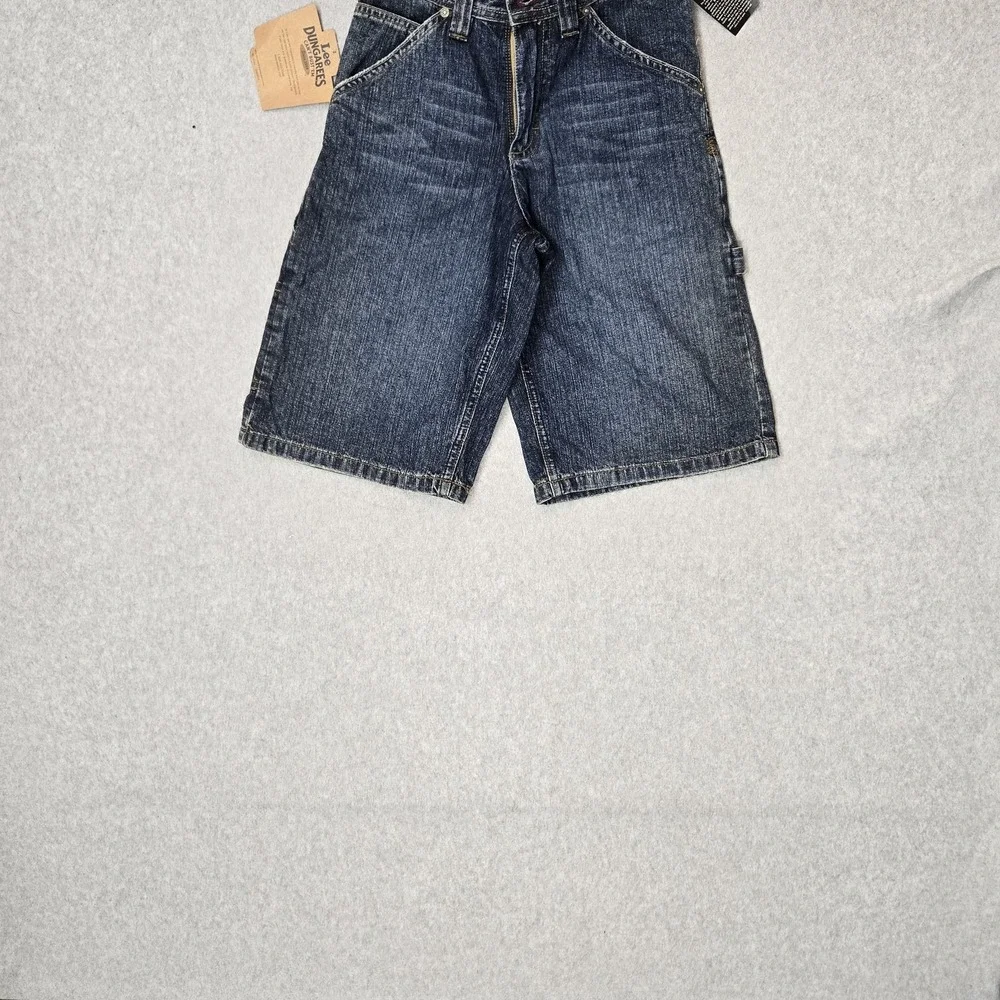 VINTAGE Lee Boys Shorts 12 SLIM Blue Denim Cargo Grunge Skater Dungarees Y2K NWT